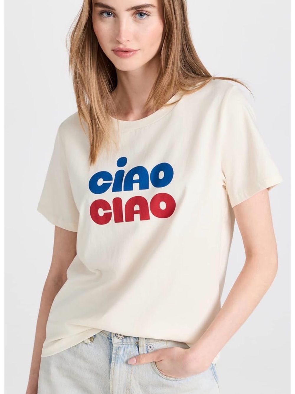 White Ciao Ciao' Graphic Tee - South Paradise like new